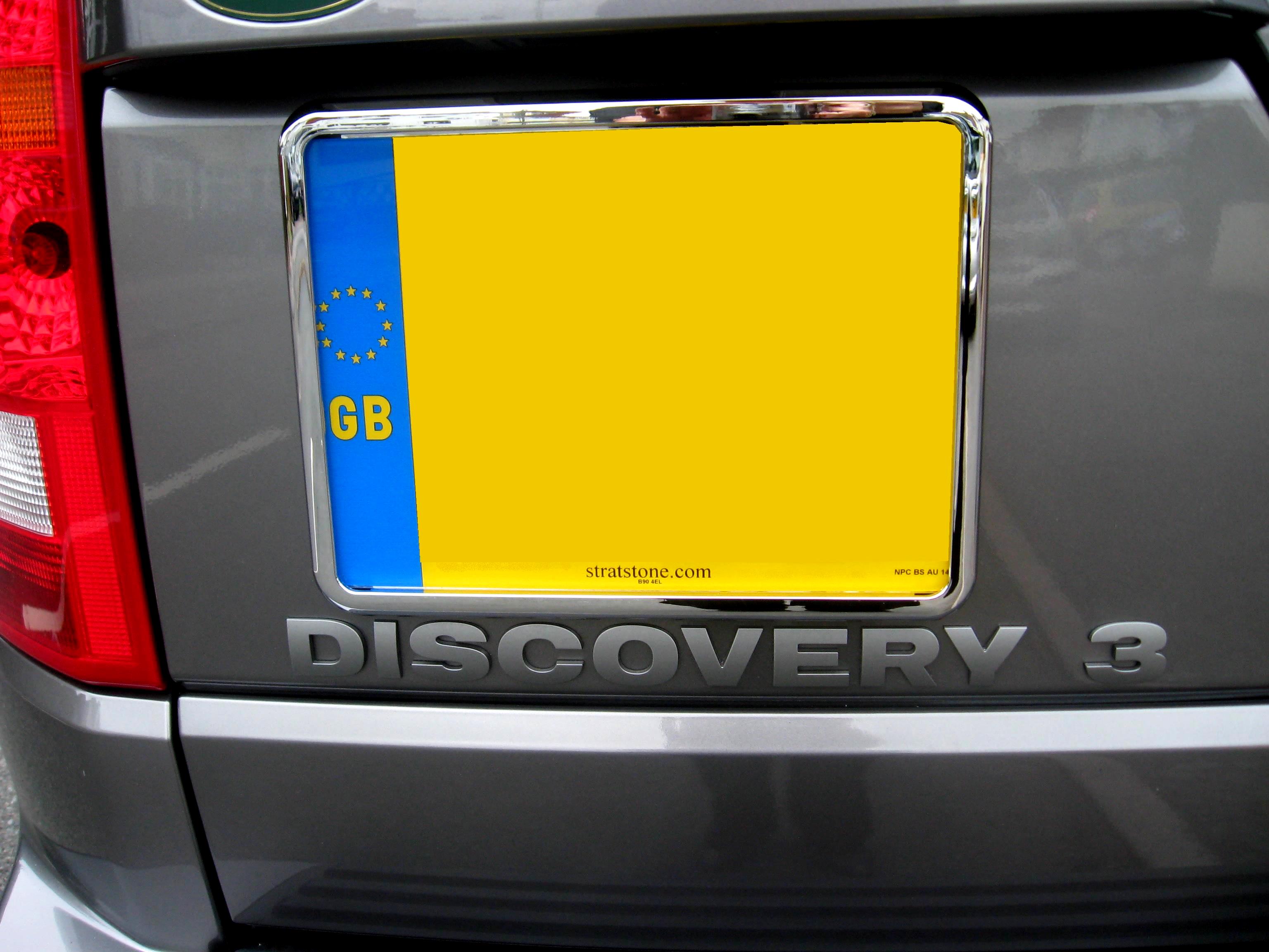 Pair of Chrome number plate surrounds for Land Rover Discovery 1 2 TD5